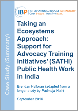 Taking an Ecosystems Approach: Support for Advocacy Training Initiatives’ (SATHI) Public Health Work in India